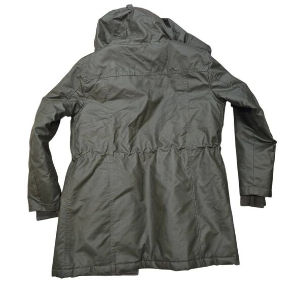 J. Crew Winter Parka Coat Women's Medium Olive Green PrimaLoft Quilted Jacket - Picture 7 of 7